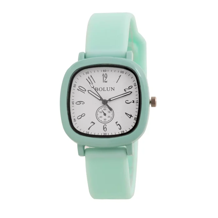 ساعت مچی دخترانه بند سیلیکونی سبزابی Bolun