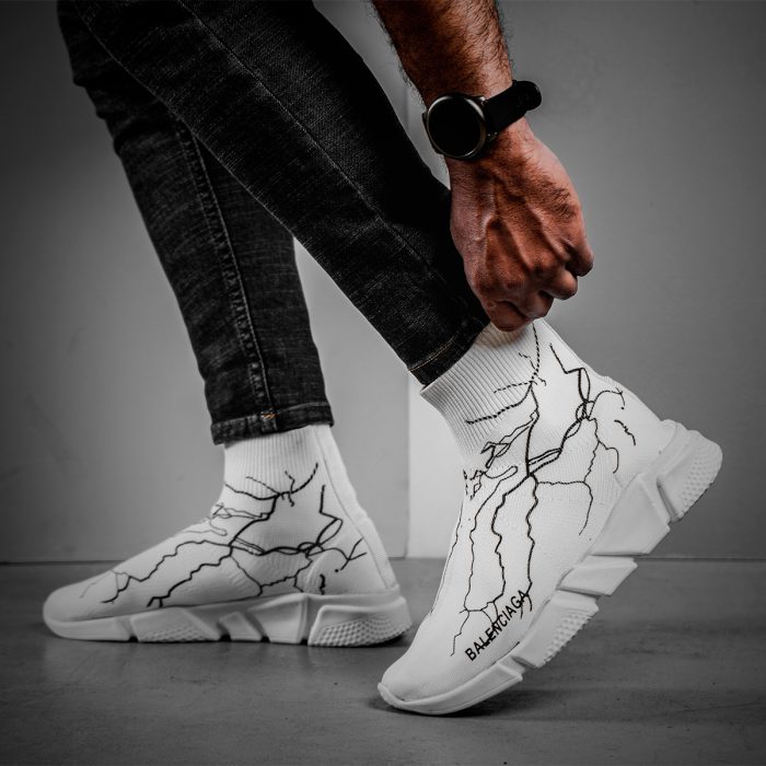 کفش جورابی سفید مردانه بالنسیاگا 2021