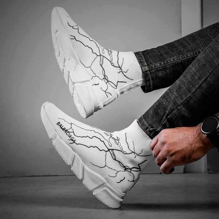 کفش جورابی سفید مردانه بالنسیاگا 2021