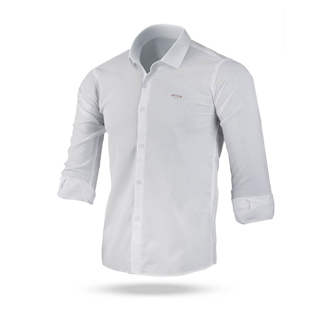 خرید اینترنتی پیراهن سفید مردانه آستین بلند