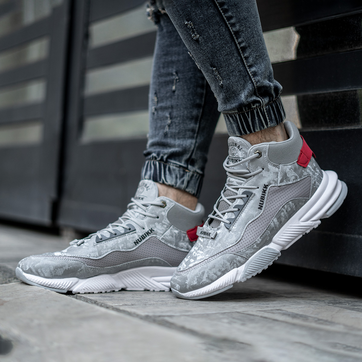 کفش ساقدار مردانه طوسی پسرانه