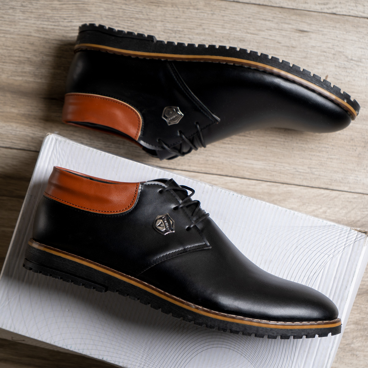 کفش چرم کلاسیک مردانه ساده مشکی