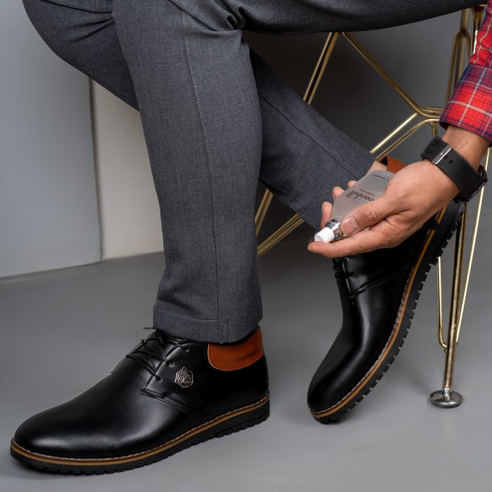 کفش کلاسیک چرم مردانه مدل رسمی مشکی طرح ساده