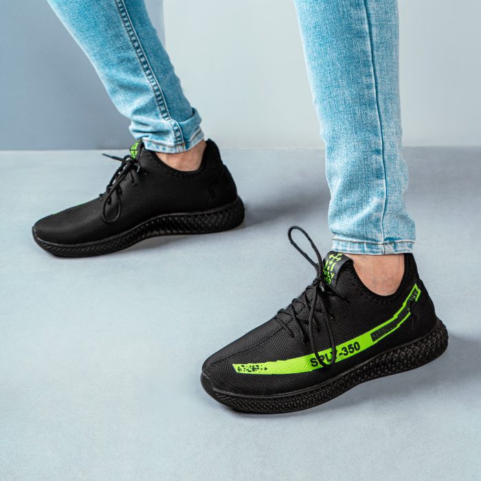 کفش کتانی مردانه ( مشکی سبز ) اسپرت ورزشی جدید