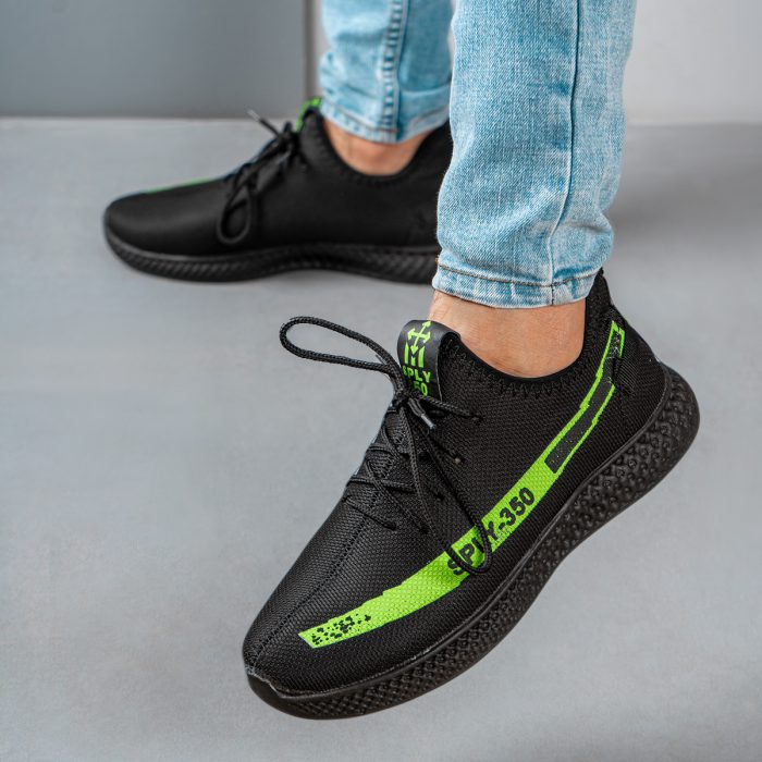 کفش کتانی مردانه ( مشکی سبز ) اسپرت ورزشی جدید