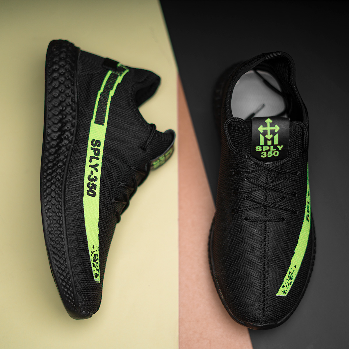 کفش ورزشی مردانه مشکی سبز جدید