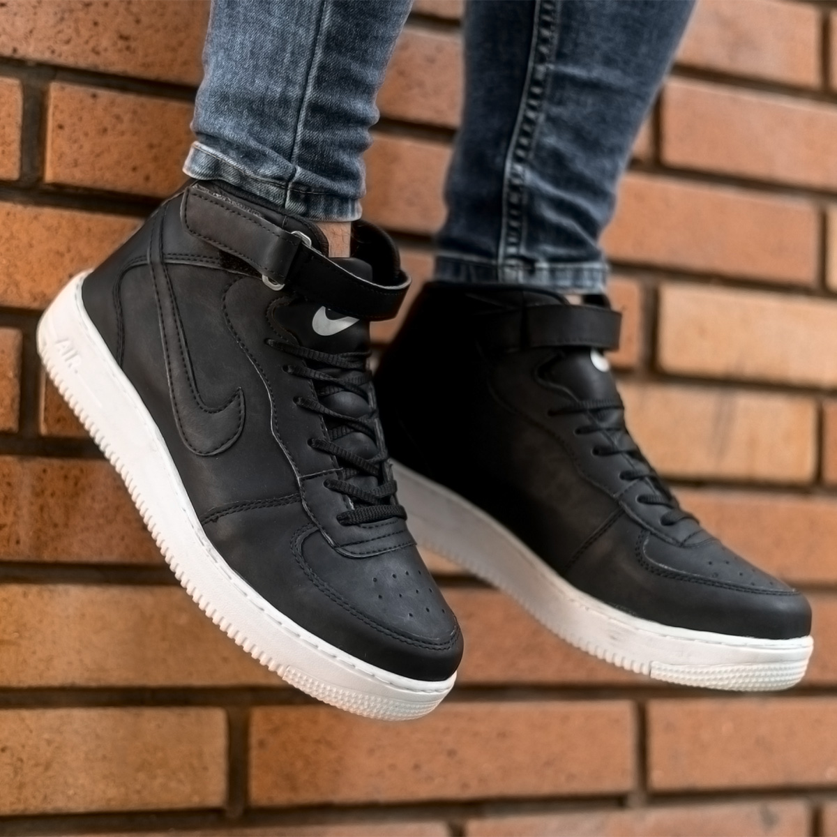 کفش ساقدار مردانه مدل تخت صاف مشکی ساق بلند Nike