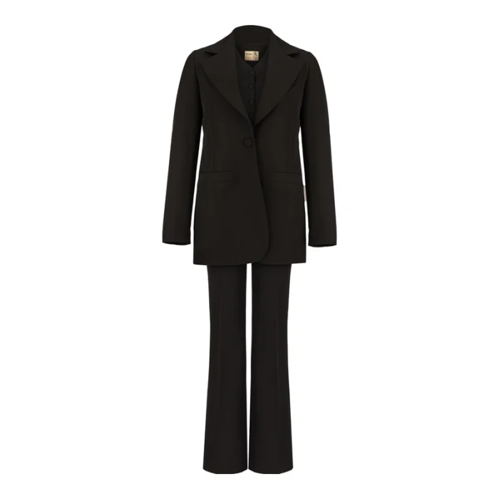 ست کت شلوار جلیقه ( مانتو ) زنانه مشکی