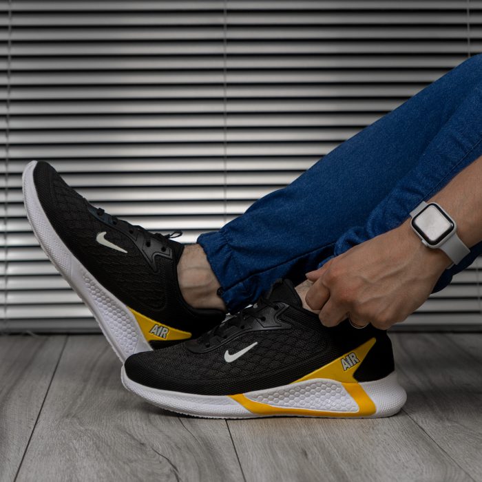 کفش کتانی مردانه Nike مشکی طرح زرد مدل ورزشی