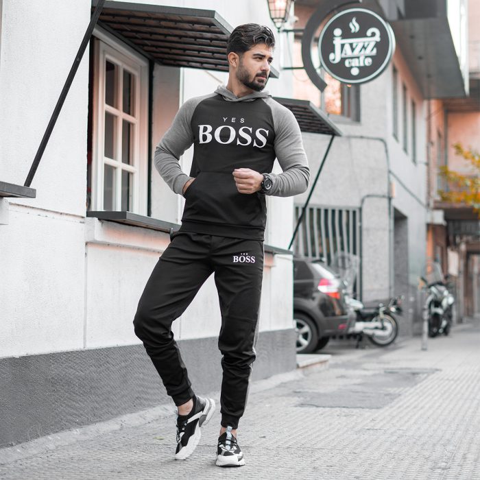 ست هودی شلوار اسلش مردانه Boss