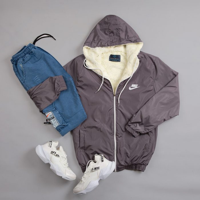 سوئیشرت مدادی یا طوسی ورزشی Nike مردانه