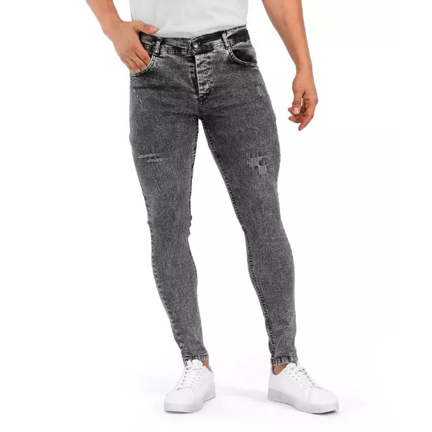 شلوار جین مردانه ذغالی زاپ دار جدید