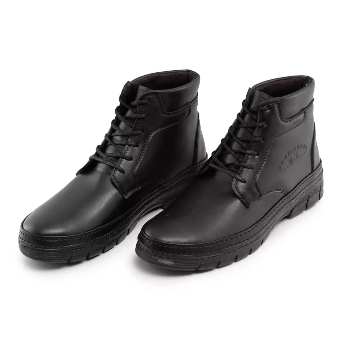 کفش نیم بوت مشکی ساق کوتاه مدل مردانه