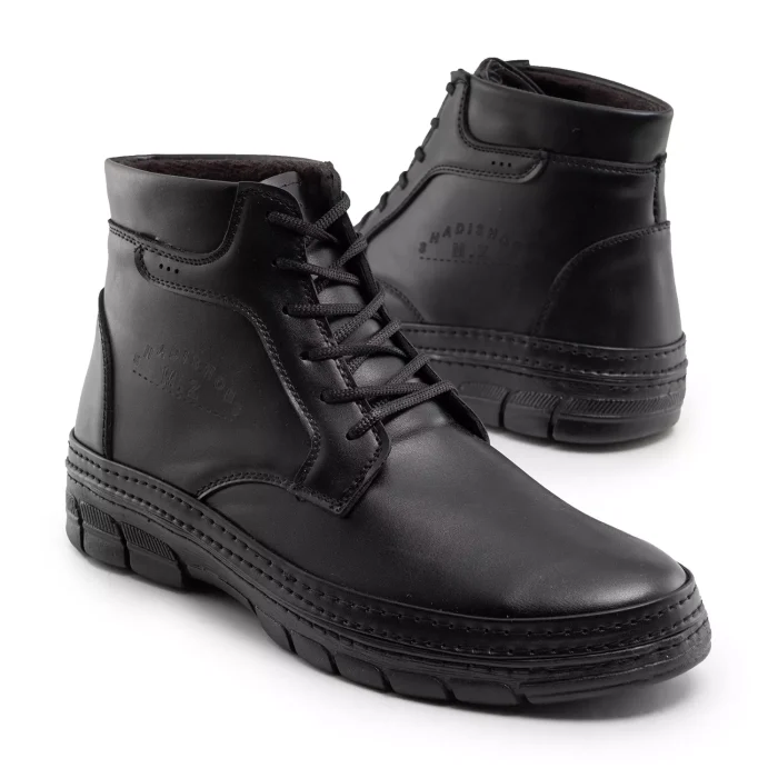 کفش نیم بوت مشکی ساق کوتاه مدل مردانه