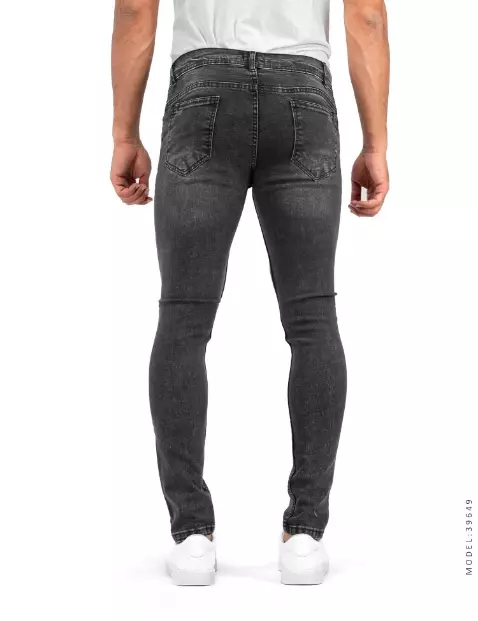 شلوار جین ذغالی زاپ دار مدل مردانه ZARA