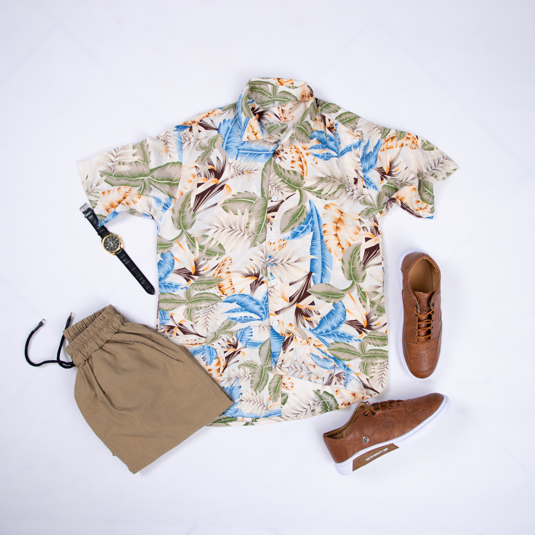 پیراهن هاوایی آستین کوتاه جدید خاص