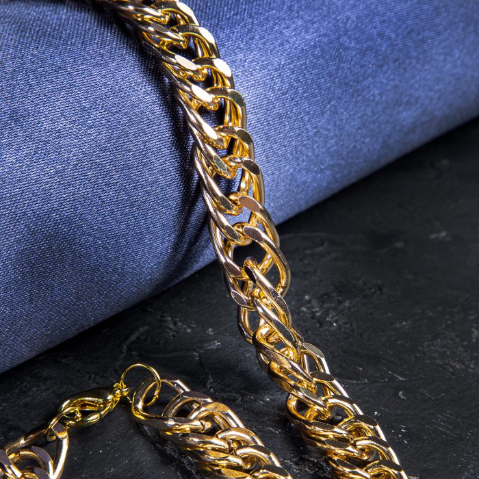ست گردنبند و دستبند طلایی استیل