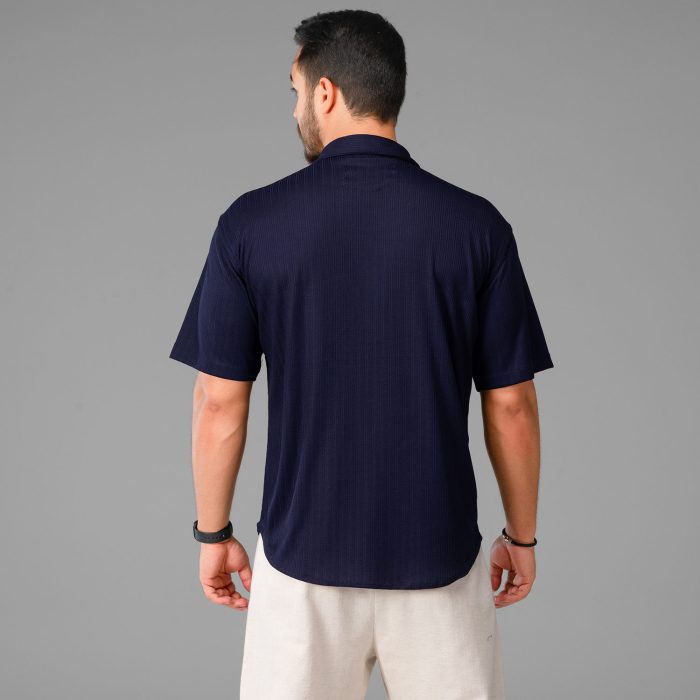 پیراهن آستین کوتاه مراکشی مردانه رنگ سرمه ای