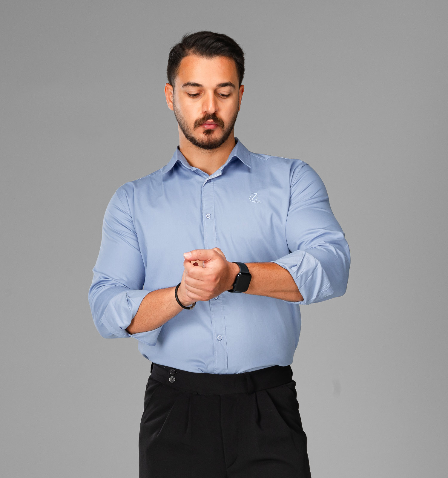 پیراهن کلاسیک مردانه (آبی آسمانی) Polo ساده