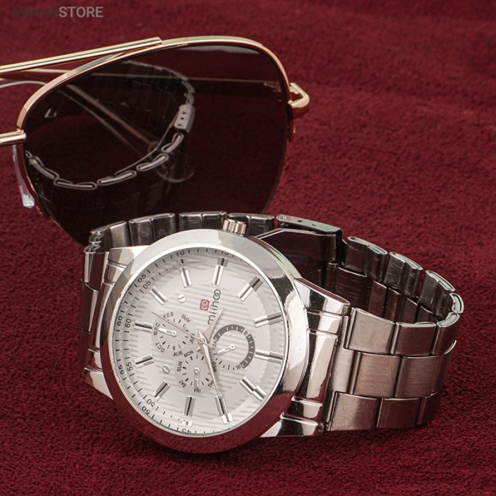 ساعت مچی بند استیل فلزی Silver جدید مردانه ( ارزان )