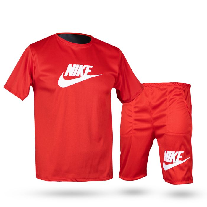 ست تیشرت شلوارک پسرانه قرمز مدل نایکی Nike اسپرت