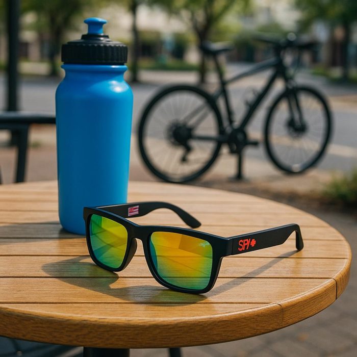 عینک آفتابی فریم مشکی شیشه ABS دسته تاشو