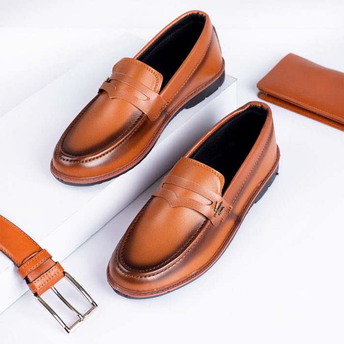 کفش کلاسیک چرمی قهوه ای کالج مناسب تیپ رسمی مجلسی کت شلوار