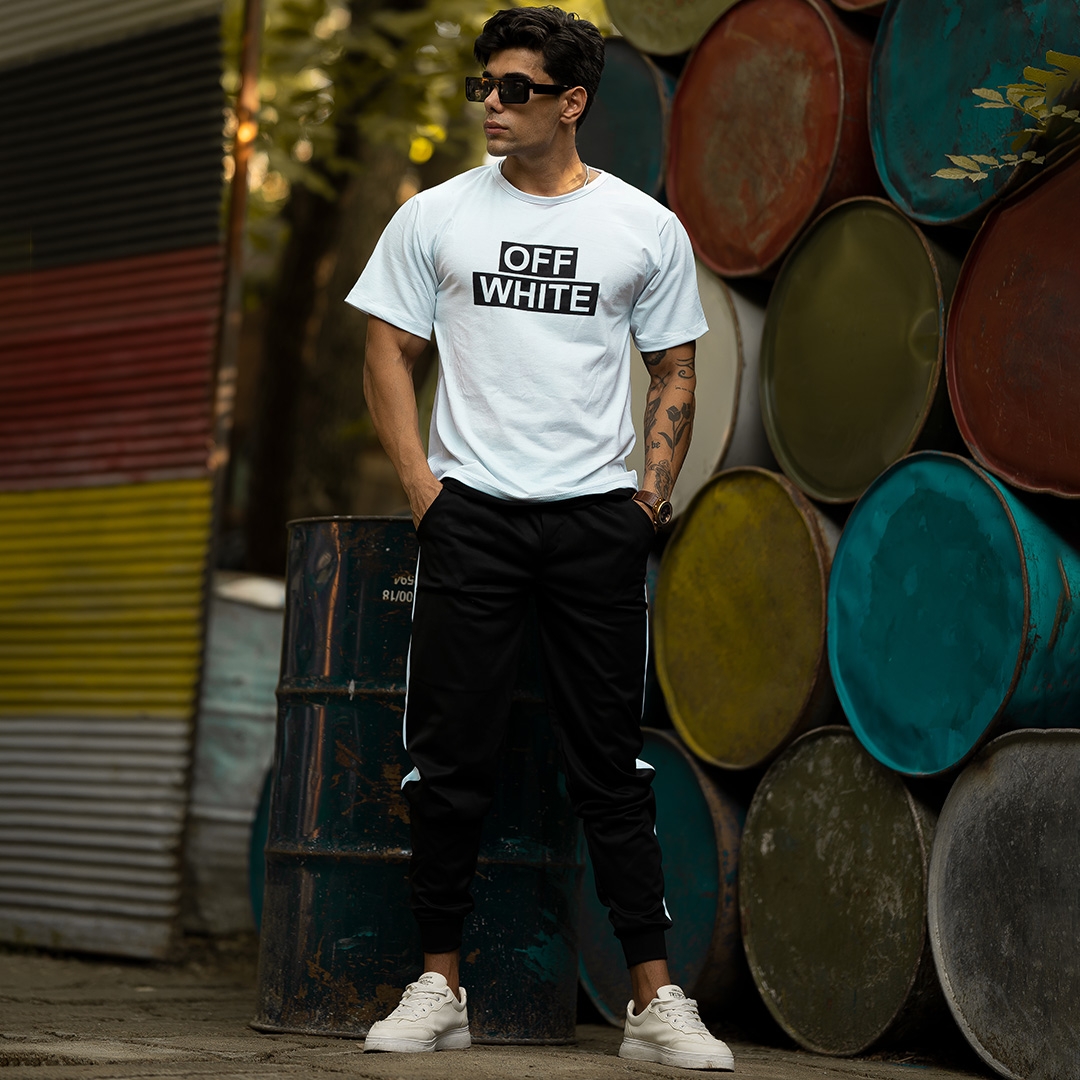 ست تیشرت شلوار اسلش مردانه Off White