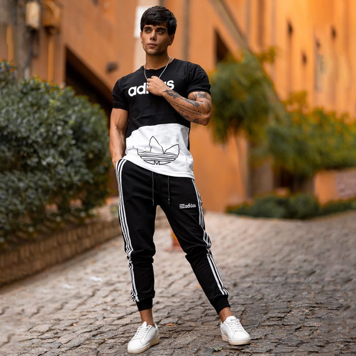ست تیشرت با شلوار اسلش مردانه Adidas ورزشی
