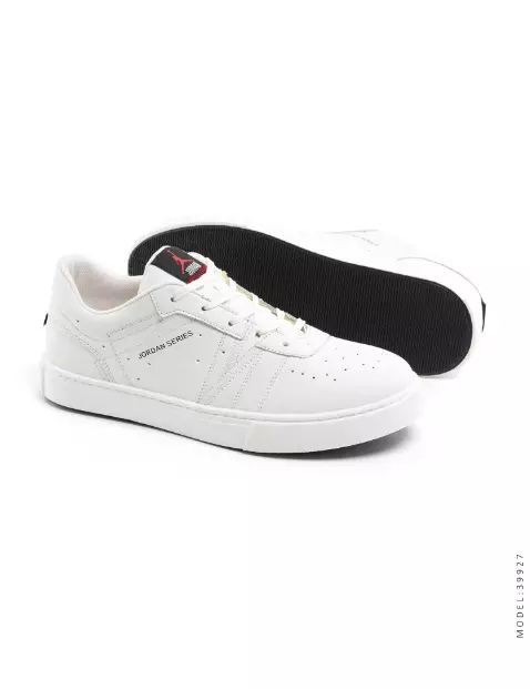 کفش چرم سفید مردانه تخت صاف