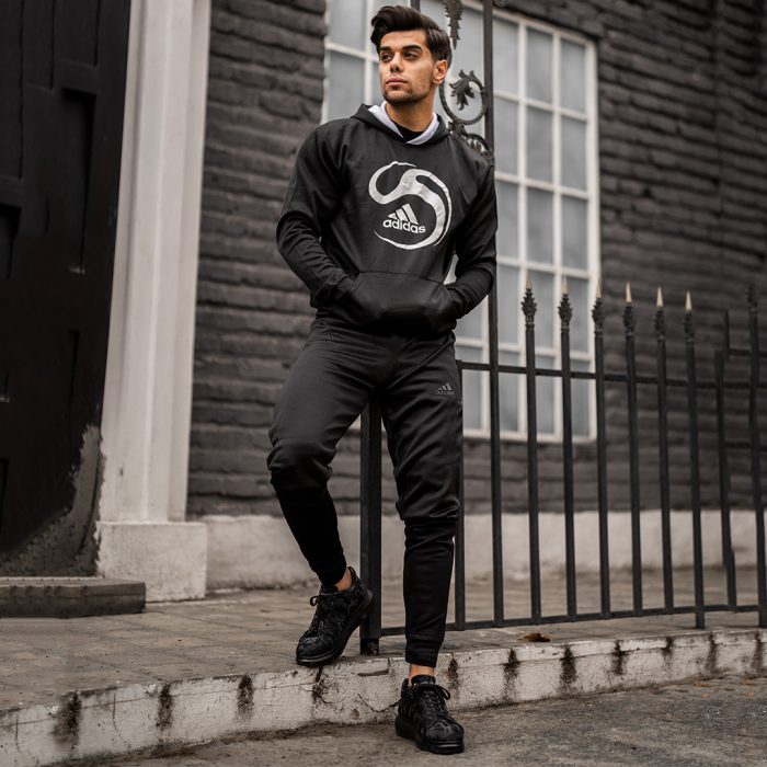 هودی شلوار مردانه adidas مشکی ورزشی