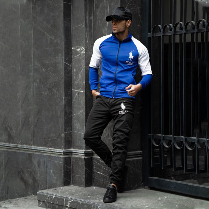 ست سوئیشرت شلوار مردانه آبی سفید Polo