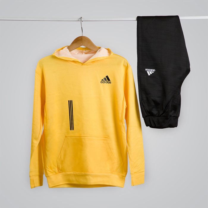 ست هودی شلوار اسلش مردانه آدیداس Adidas زرد