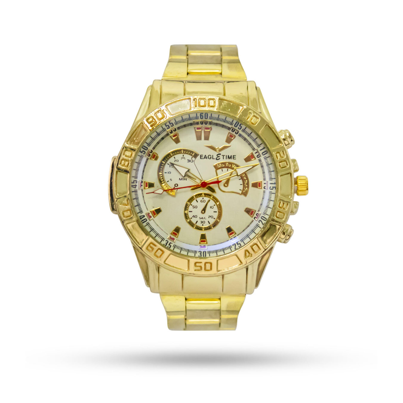 ساعت مچی مردانه استیل طلایی 3 موتوره کلاسیک