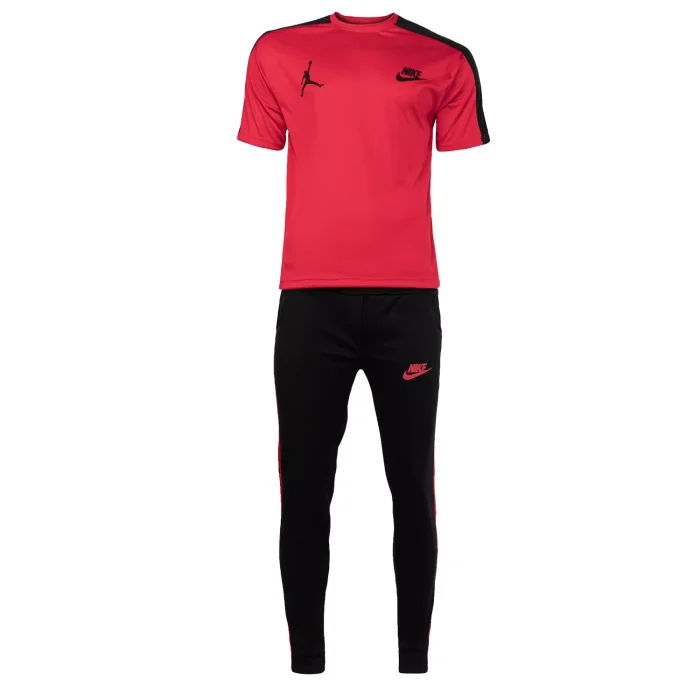 ست تیشرت شلوار اسلش مردانه قرمز مشکی Nike