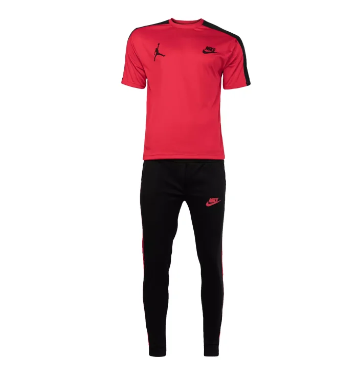ست تیشرت شلوار اسلش مردانه قرمز مشکی Nike