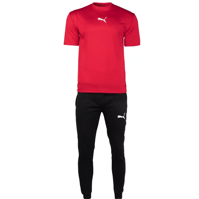 ست تیشرت قرمز با شلوار اسلش مشکی مردانه Puma