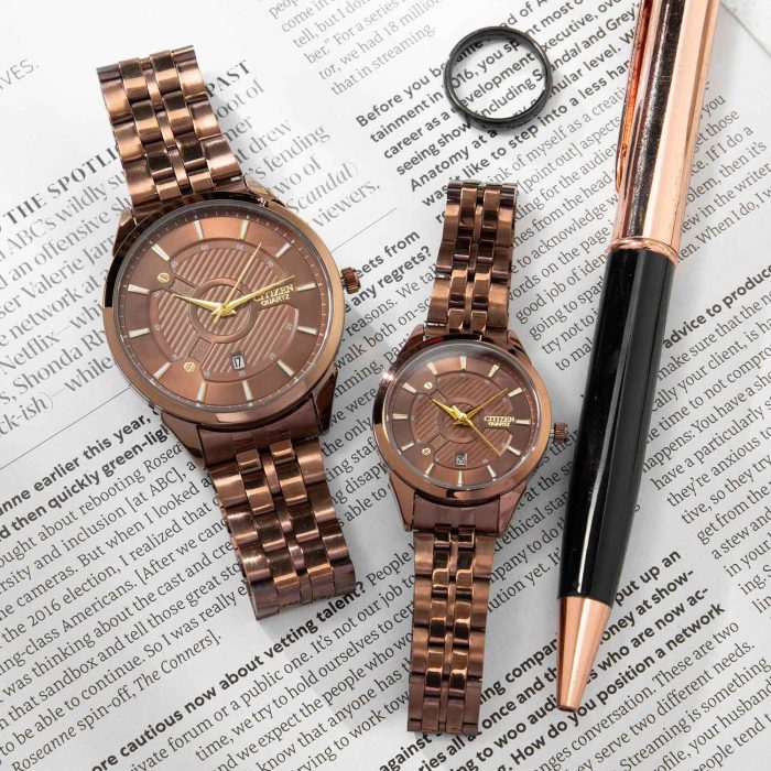 ساعت مچی ست زنانه مردانه رزگلد Citizen