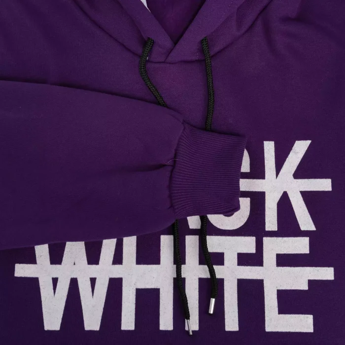 هودی دورس مردانه رنگ بنفش چاپ Black White