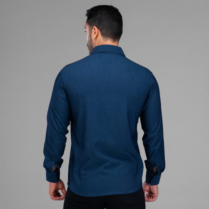 پیراهن آستین بلند مردانه سرمه ای مدل Polo