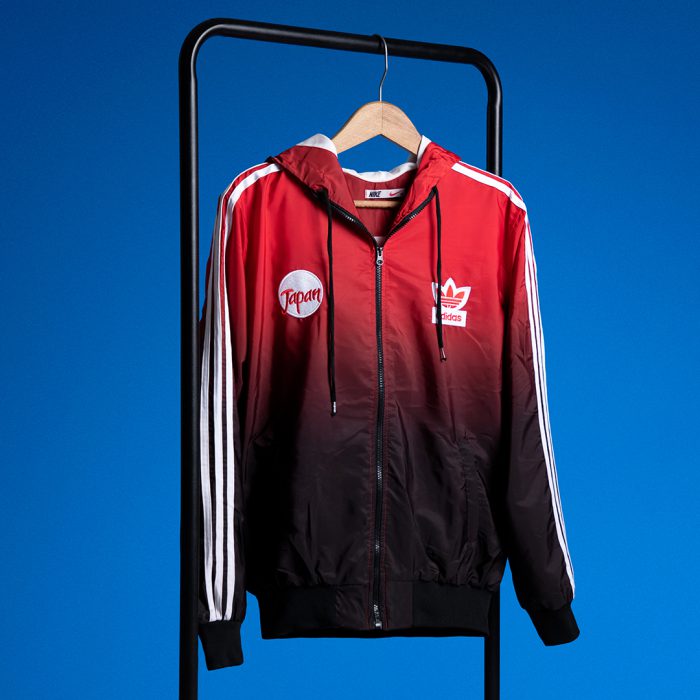 سوئیشرت بادگیر ورزشی قرمز مشکی Adidas مردانه