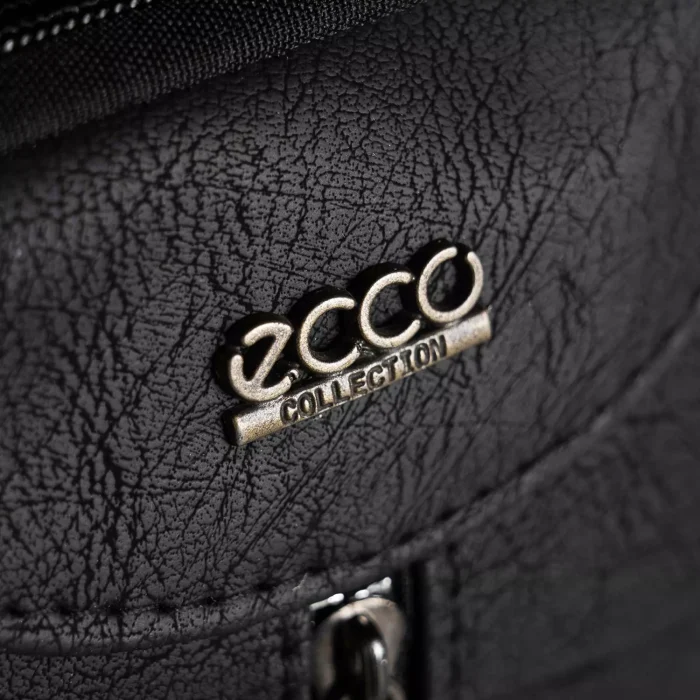ست کیف پالتویی کیف دوشی چرم مردانه مشکی Ecco