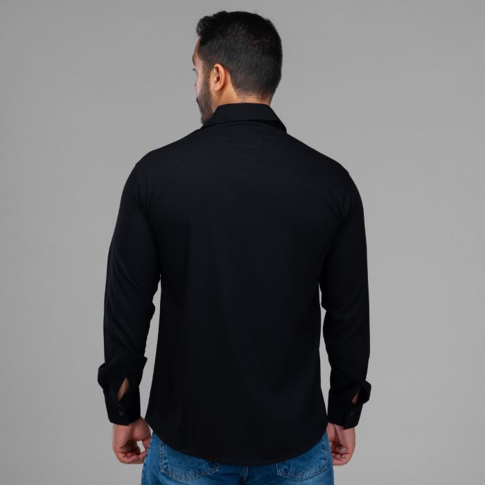 پیراهن مشکی مردانه مدل آستین بلند برند Polo