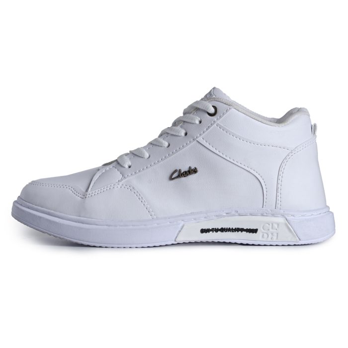 کفش نیم بوت چرم سفید اسپرت مدل مردانه