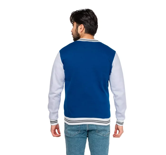 سوئیشرت بامبر بیس بالی مردانه رنگ آبی طوسی - Image 2