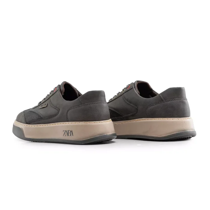 کفش چرم مردانه مدل تخت صاف طوسی برند Zara