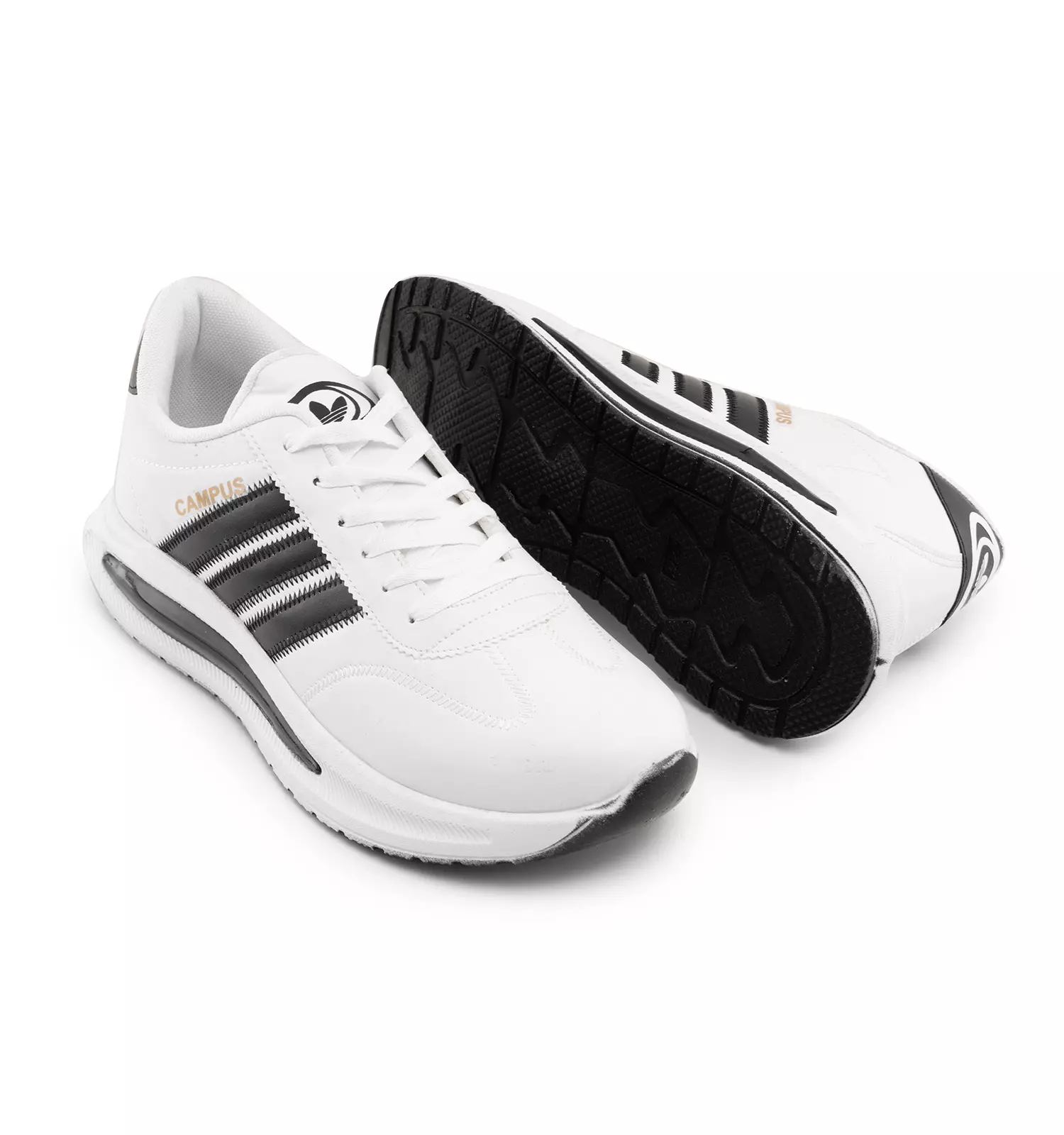 کفش چرم مردانه رنگ سفید مدل Adidas 3 خط - Image 2