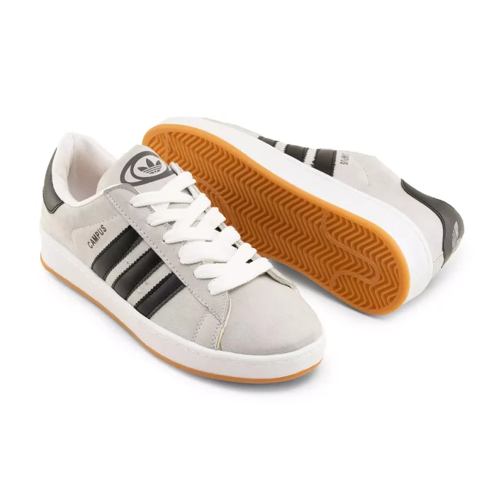 کفش چرم مردانه Adidas campus رنگ سفید 3 خط