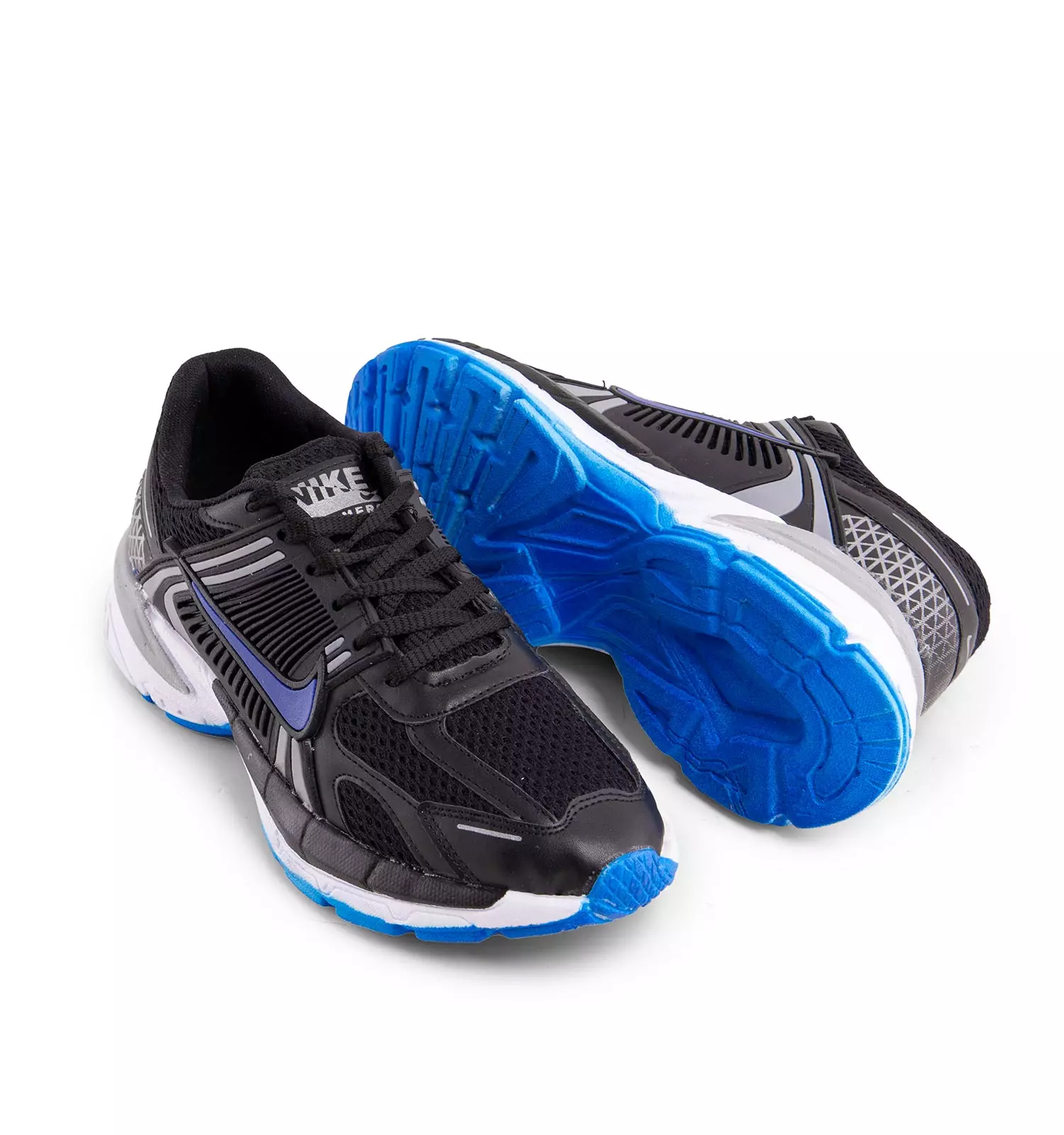 کفش کتانی چرم مشکی آبی مردانه ورزشی مدل Nike - Image 2