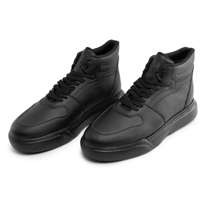 کفش نیم بوت چرم مردانه رنگ مشکی مدل Gabiani